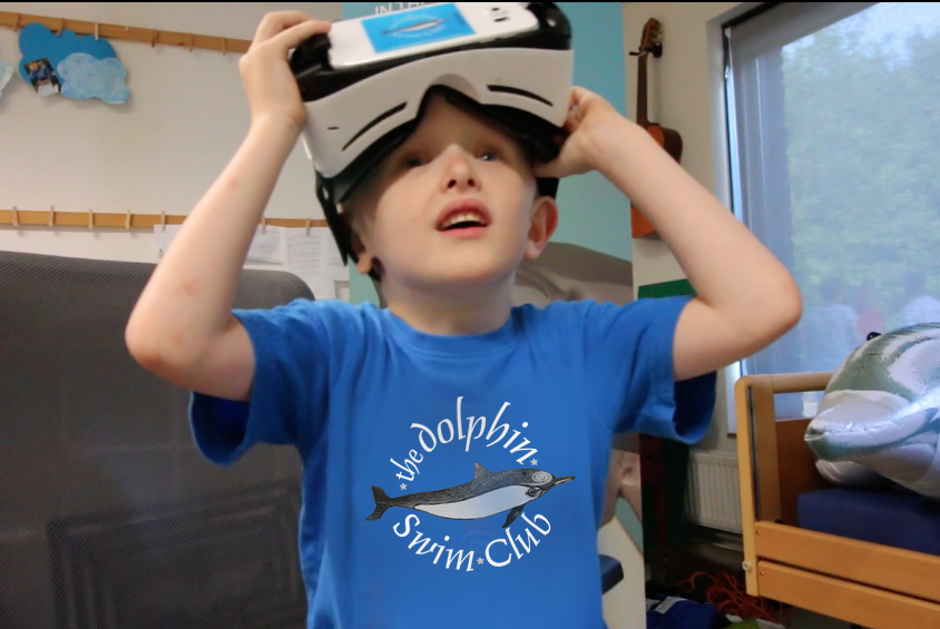 Boy with VR goggles